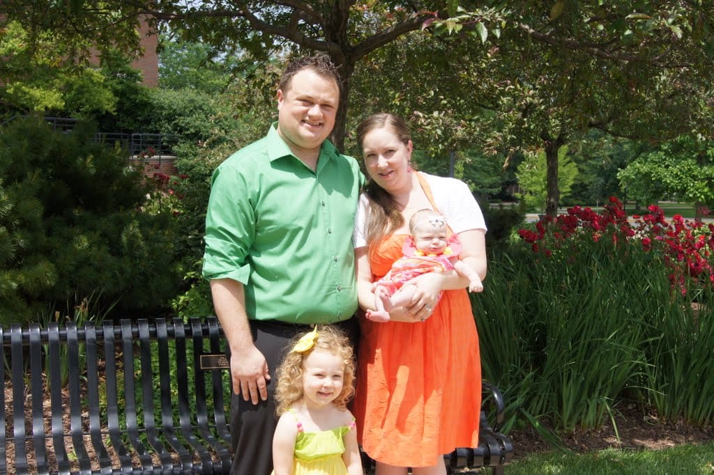 The family with newborn Aubree, 2012